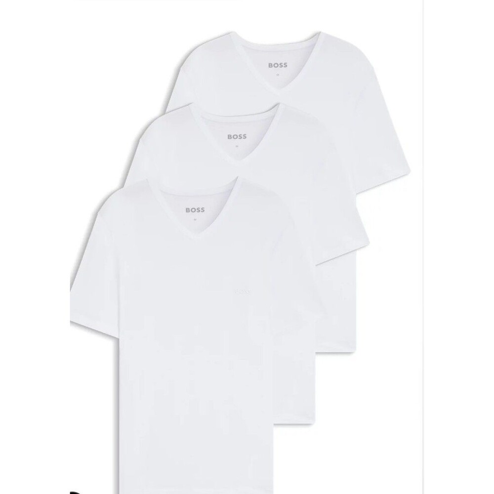 Hugo Boss Mens 3 Pack V Neck T-Shirt XXL Regular Fit Pure Cotton Short Sleeve - Picture 2 of 2